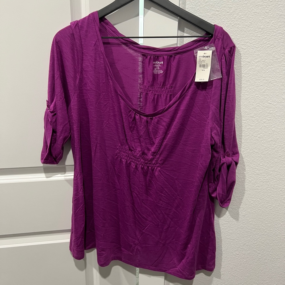 New! Fuchsia Lane Bryant 3/4 Sleeve lightweight top